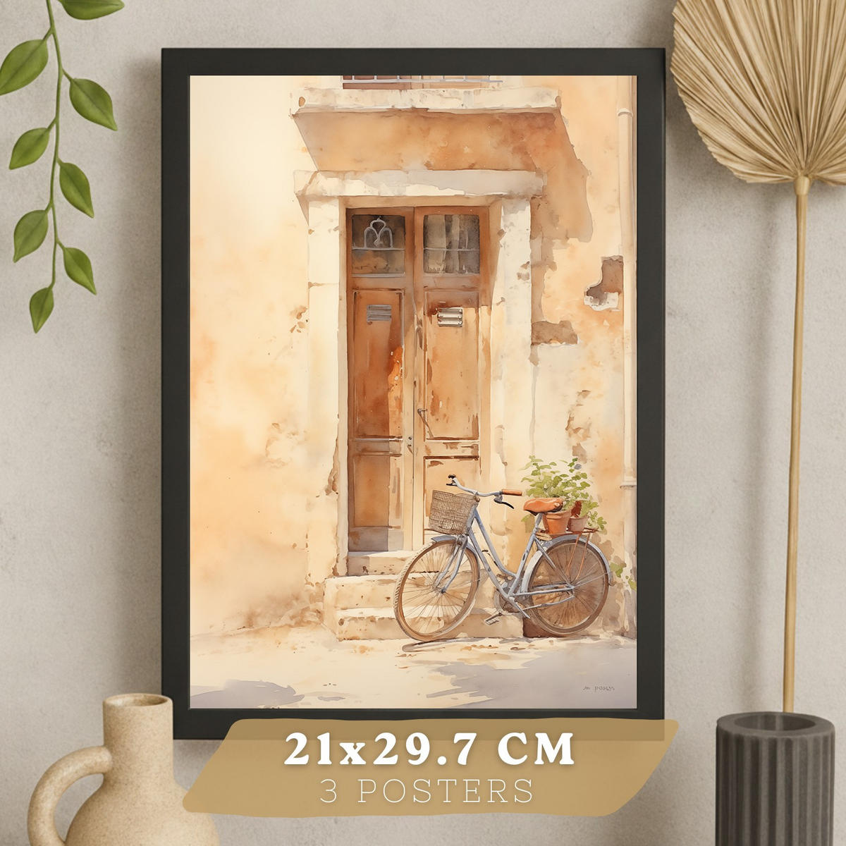 PLAKAT Sada 3 Lidé A3 Černý rám - černá, papír (29.7/1/42cm) - Nacnic