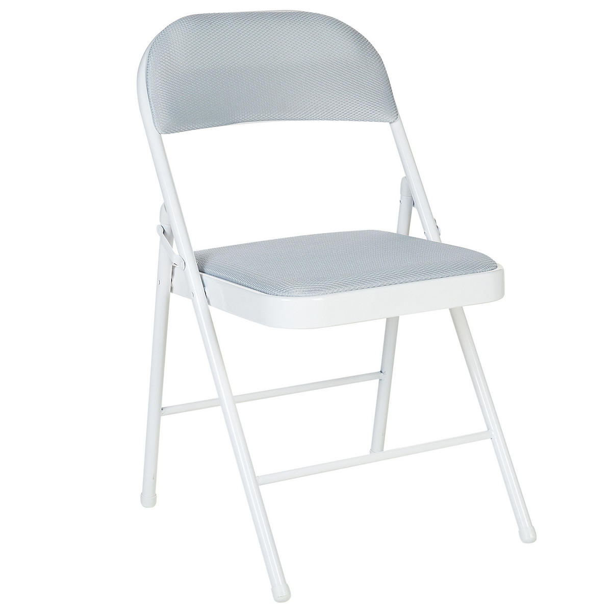 KLAPPSTUHL 4er-Set Metall Grau Sparks - Grau, Kunststoff/Textil (45/77/47cm) - Beliani
