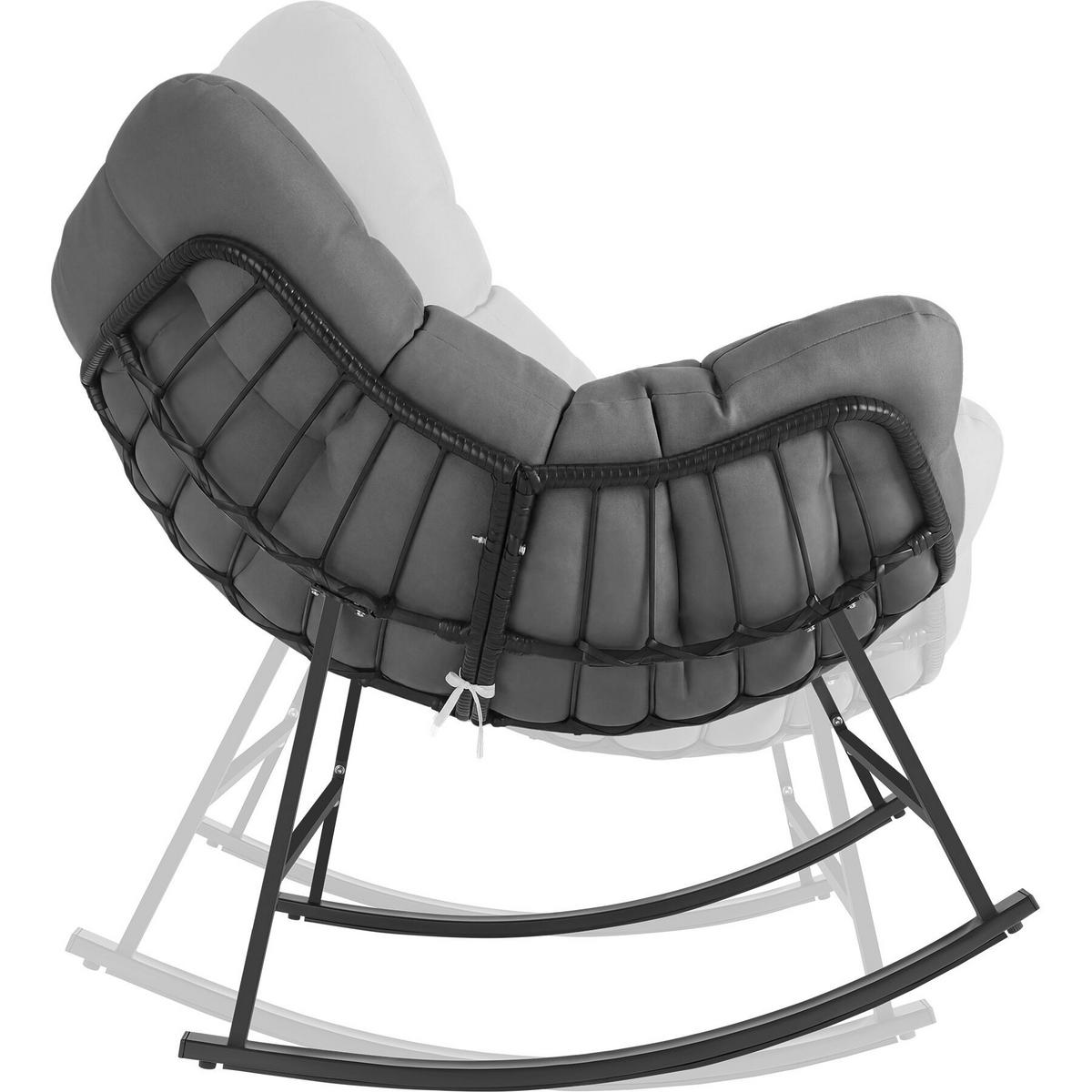 SCHAUKELSTUHL Tami, 93 x 99,5 x 89 cm, anthrazit - Anthrazit, Kunststoff (93/89/99.5cm) - tectake