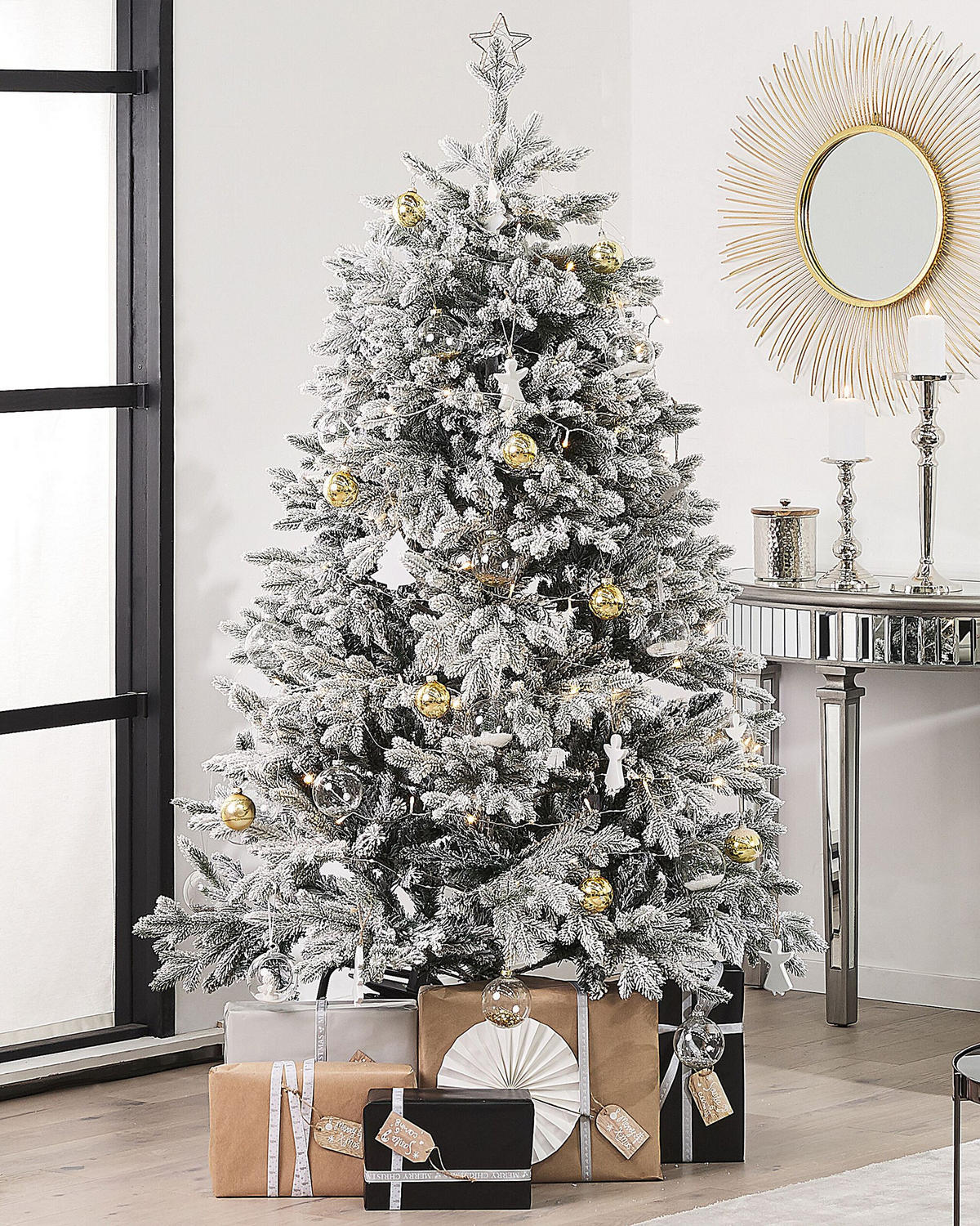 WEIHNACHTSBAUM 180 cm Weiß Foraker - Weiß, Kunststoff (180cm) - Beliani
