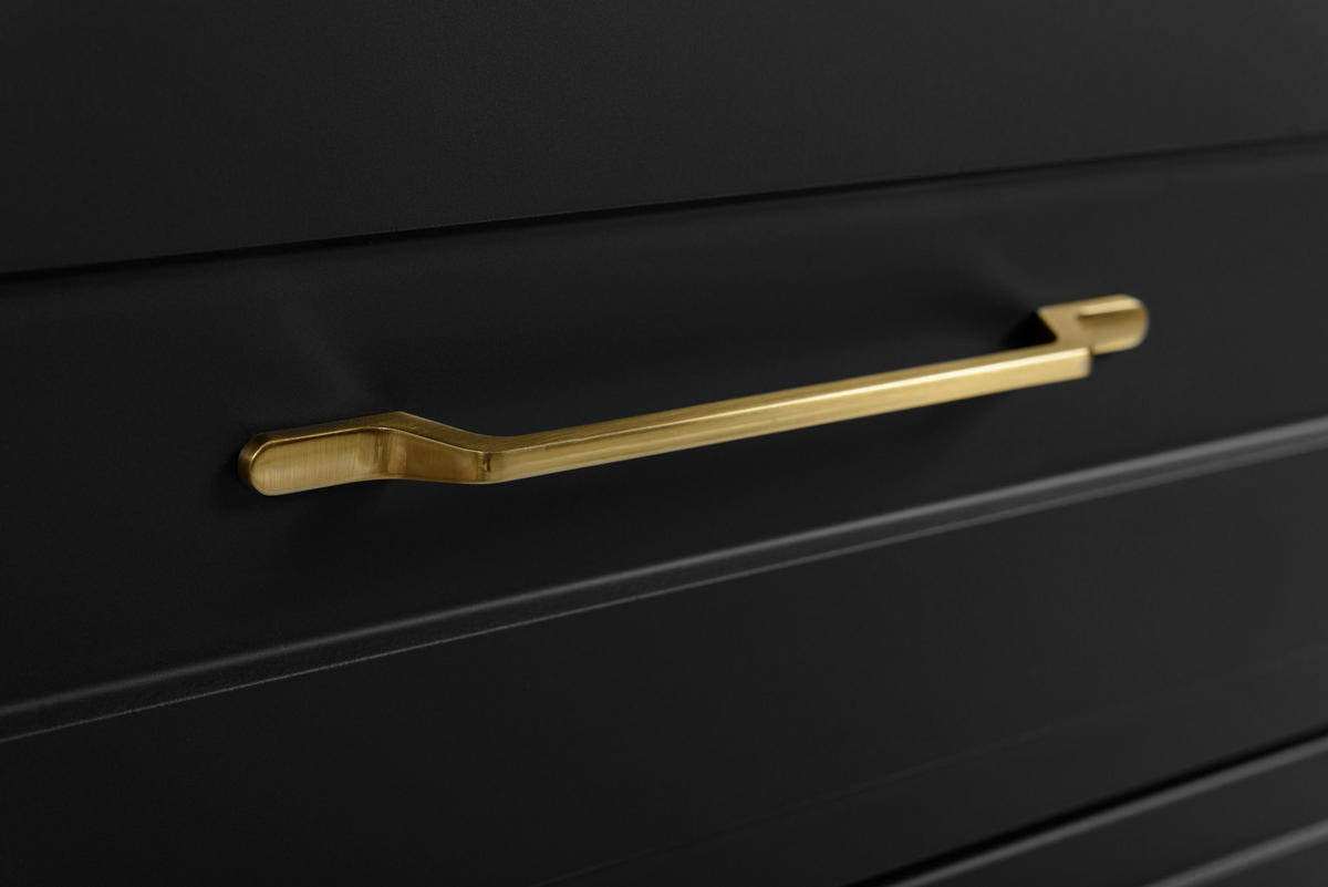 WASCHBECKUNTERSCHRANK CLASSIC 120 cm mit Arbeitsplatte Matt schwarz - Schwarz/Weiß, Holzwerkstoff (120/58/46cm) - Rodan