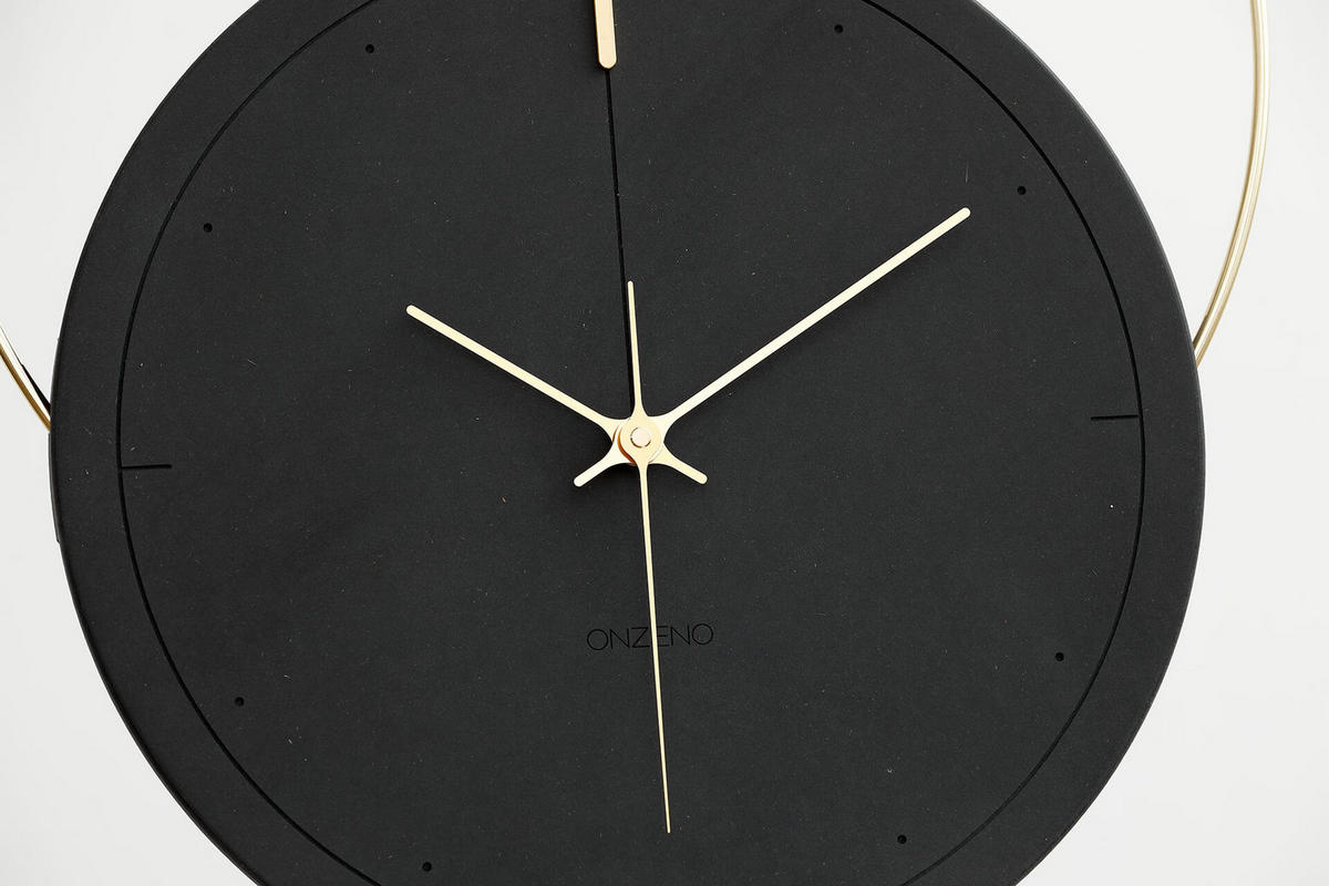 WANDUHR Design Schwarz 45/65 cm - Schwarz, Holzwerkstoff/Metall (1.89/65/2cm) - ONZENO