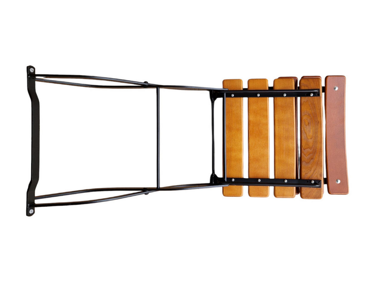 BIERGARTENSTUHL BERGWIESE 1-Sitzer 89x40x35cm Eschenholz Schwarz/Braun - Braun, Holz (40/89/35cm) - CHEFGASTRO
