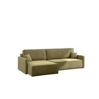 SCHLAFSOFA Carlos L-Form, Ecksofa Mit Bettkasten Und Schlaffunktion Stoff Salvador Rechts Olive - Olivgrün, Holz/Textil (250/83/142cm) - Kaiser Möbel