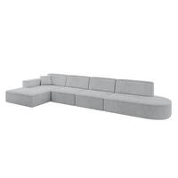 ECKSOFA Ottomane Links IREA-L3-v4 - 412x165x77 cm Grau - Hellgrau/Grau, Holzwerkstoff/Textil (412/165cm) - ALTDECOR