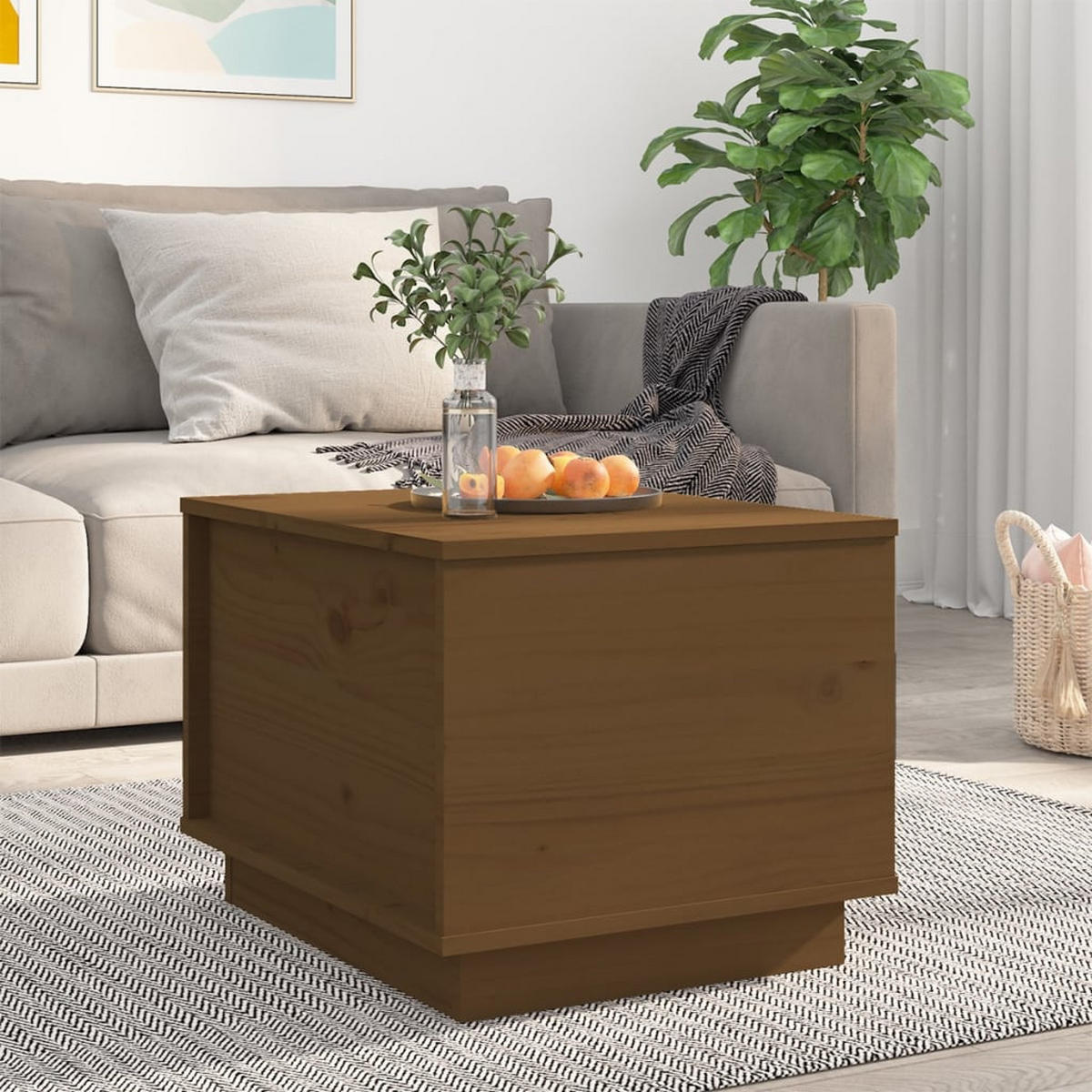 COUCHTISCH Honigbraun 40x50x35 cm Massivholz Kiefer - Braun, Holz (40/50/35cm) - furnicato