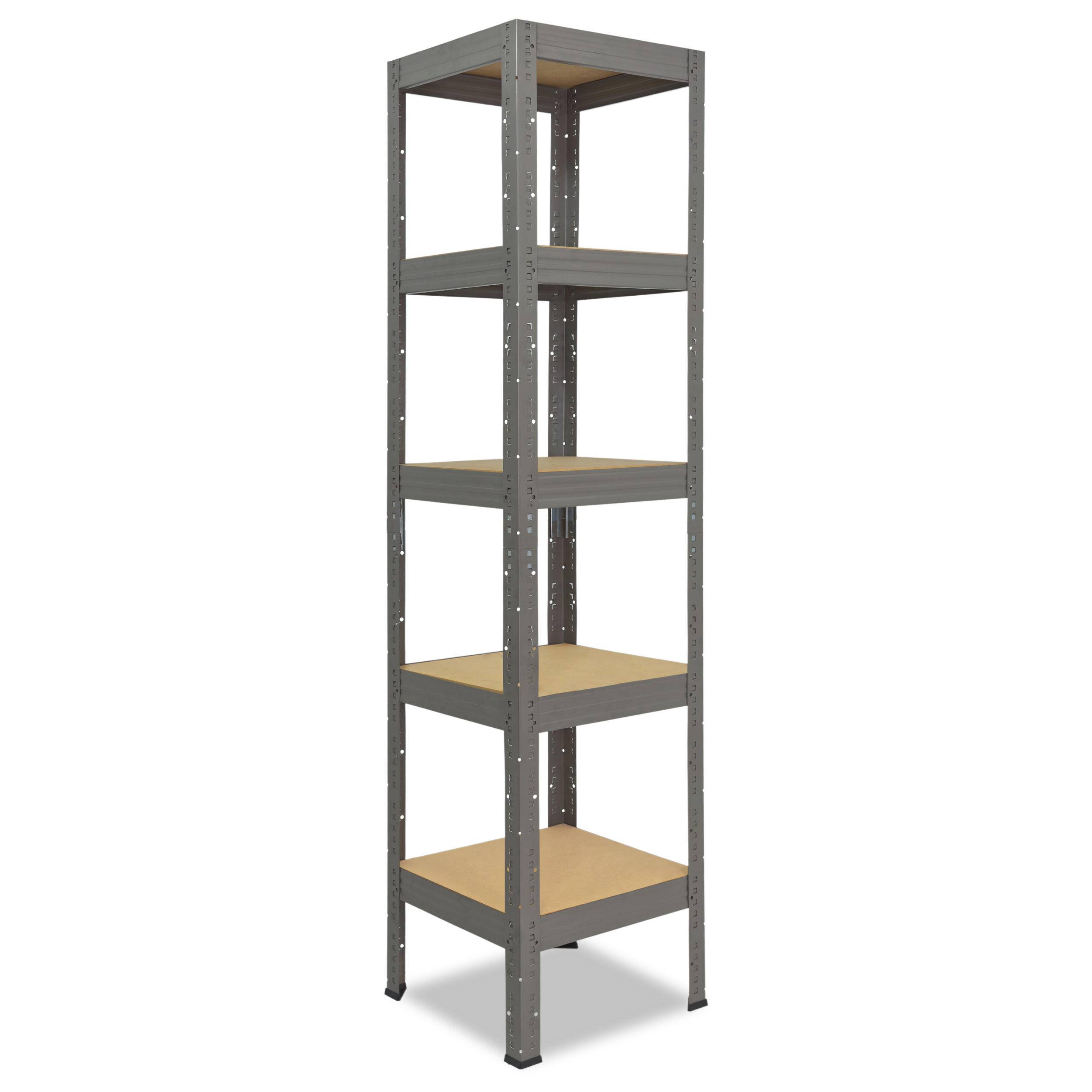 SCHWERLASTREGAL PRO 155x50x50 cm in grau mit 5 Böden und 200 kg Traglast pro Boden - Grau, Metall (50/155/50cm) - shelfplaza