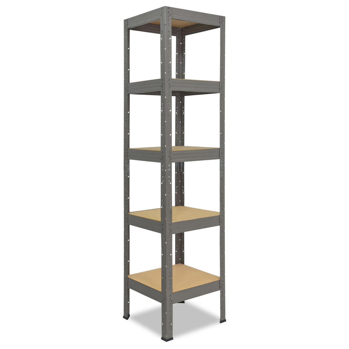 SCHWERLASTREGAL PRO 155x50x50 cm in grau mit 5 Böden und 200 kg Traglast pro Boden - Grau, Metall (50/155/50cm) - shelfplaza