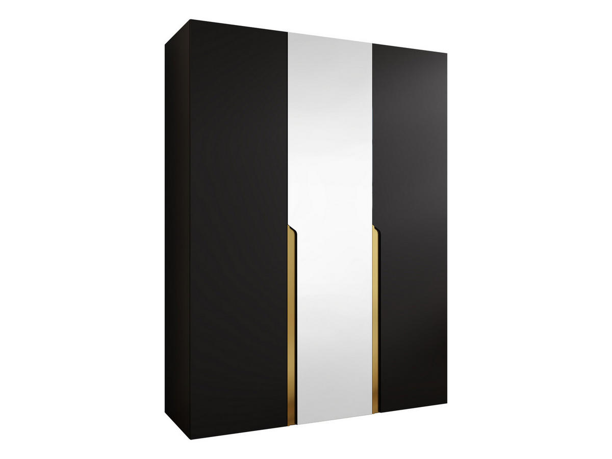 DREHTÜRENSCHRANK Mila II 150 - Goldfarben/Schwarz, Holzwerkstoff/Kunststoff (150/202/52cm) - MIRJAN24