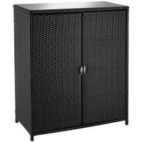 GARTENSCHRANK Monza,84,5 x 40,5 x 103,5 cm,schwarz - Schwarz, Kunststoff (84.5/103.5/40.5cm) - tectake