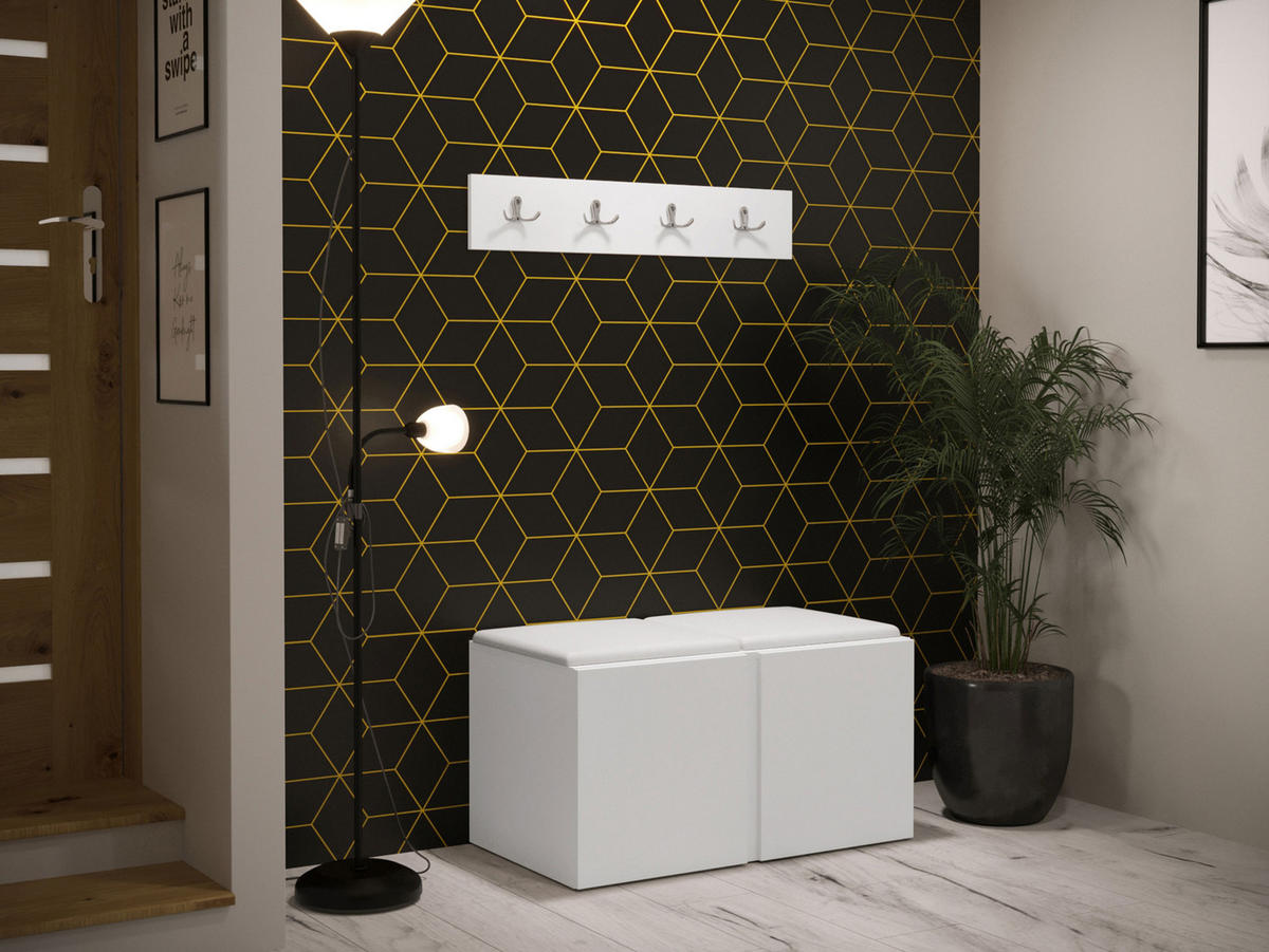 GARDEROBEN-SET Orion VI - Weiß, Holzwerkstoff/Kunststoff (84/42/46cm) - MIRJAN24