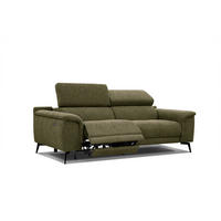 RELAXSOFA FIERO 3-Sitzer mit 1 Relaxfunktion, olivgrün - Schwarz/Olivgrün, Holzwerkstoff/Textil (212/82/103cm) - Courtois Laville