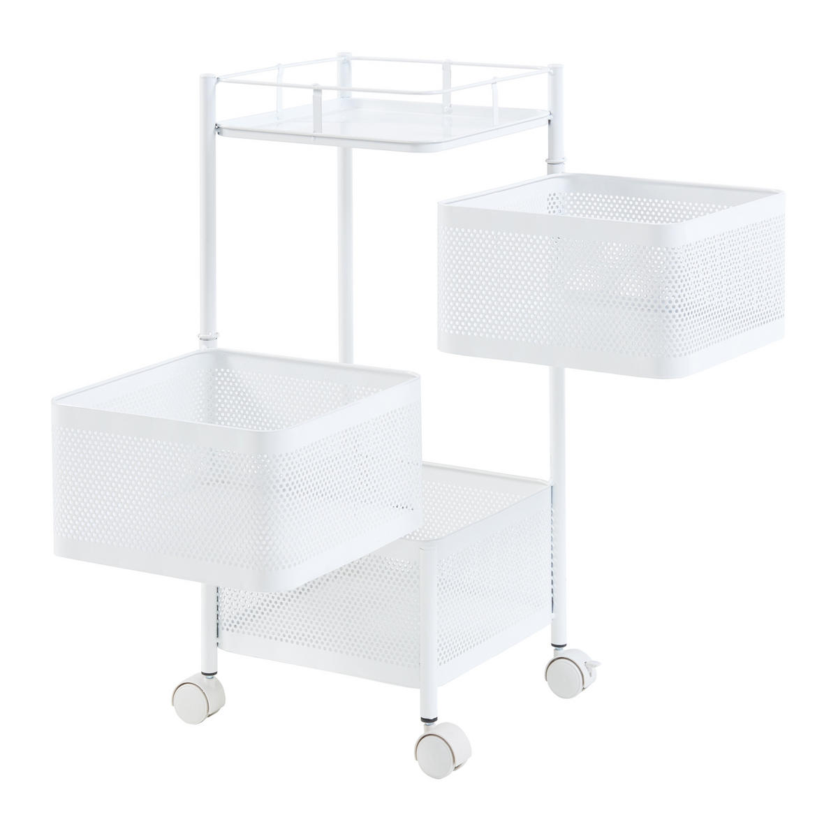 ROLLWAGEN Sunndal - Weiß, Metall (27/64.5/27cm) - [en.casa]