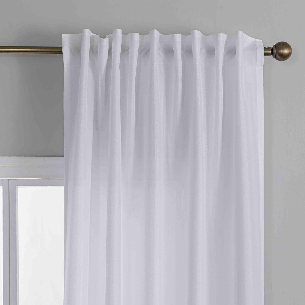 GARDINE Wellenvorhang Wien 245x300 cm Weiß - Weiß, Textil (300/245cm) - Gardinenbox