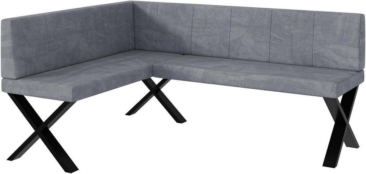 ECKBANK PETER_X - Grau, Textil (128/168cm) - Meblini