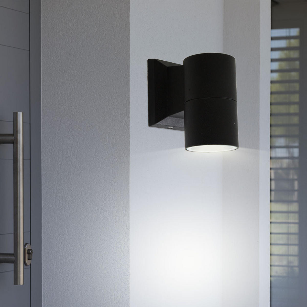 LED AUSSEN-WANDLEUCHTE Alu Schwarz - Schwarz, Glas (6/11/11cm)