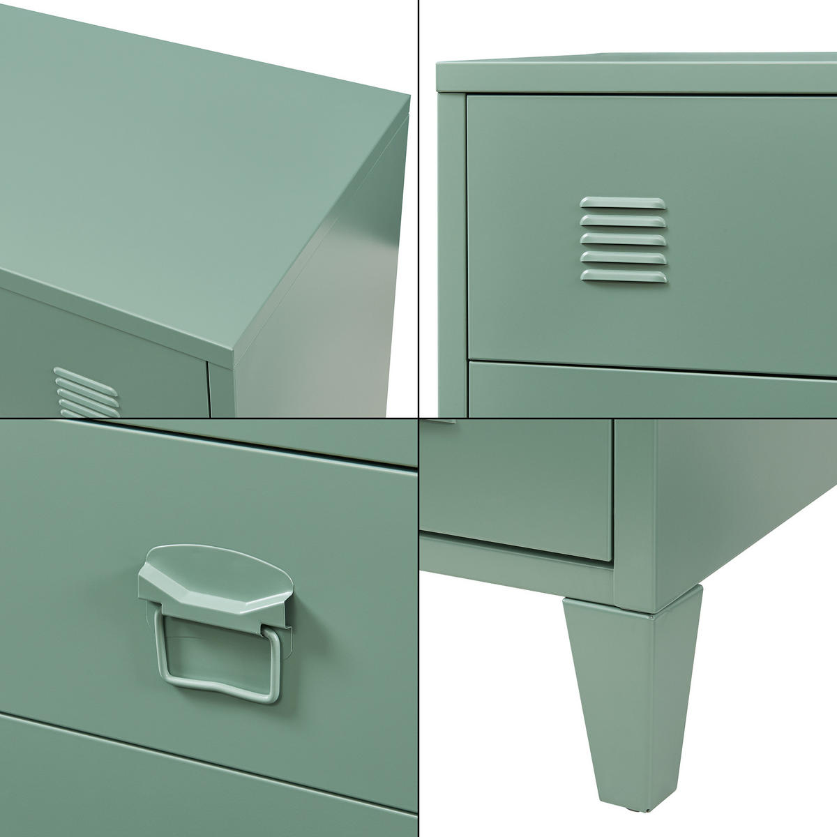 METALLSCHRANK Hämeenlinna - Grün, Metall (80/92/40cm) - [en.casa]