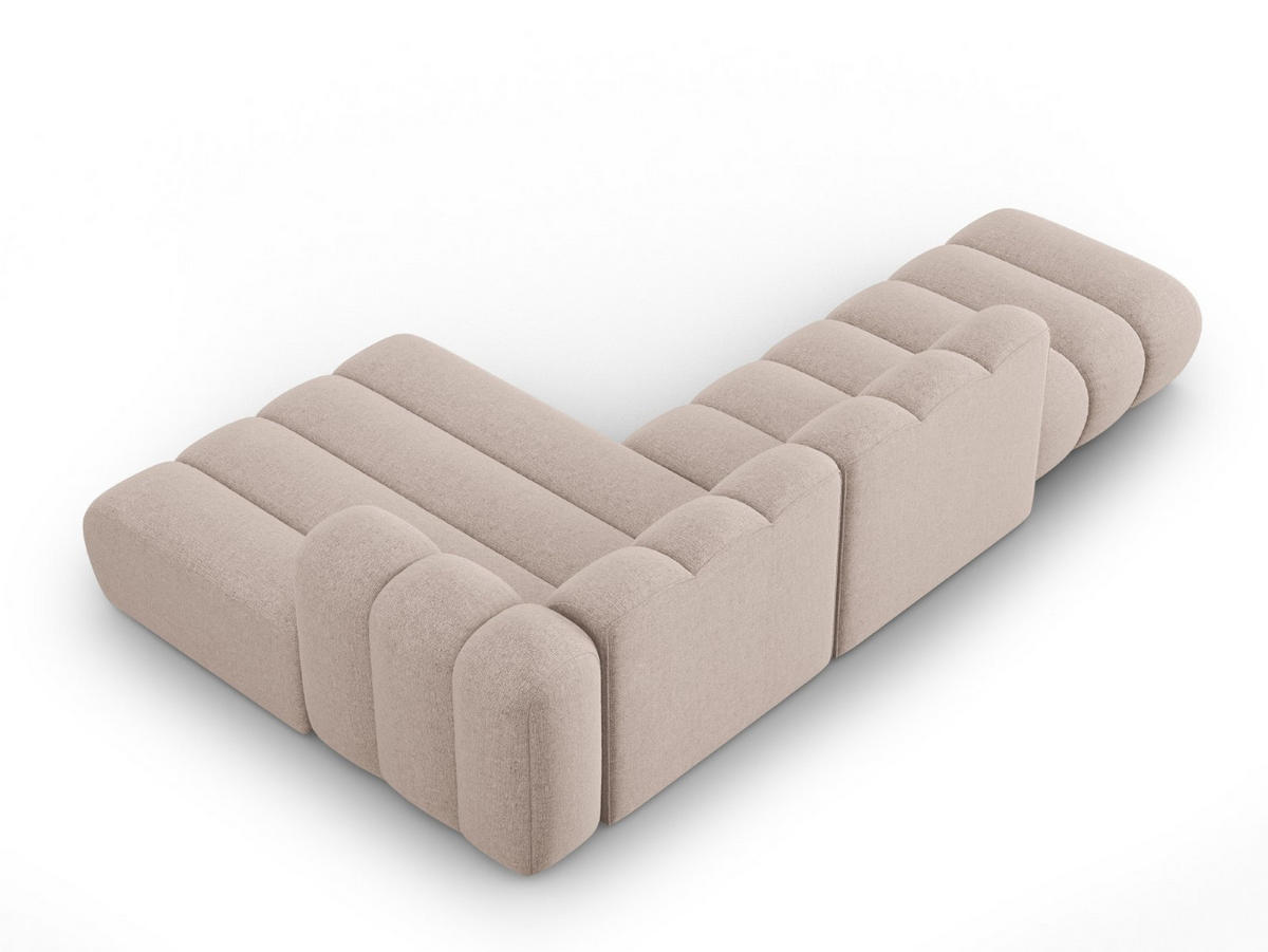 ECKSOFA modular rechts Lupine aus Chenille-Stoff beige 5 Sitzplätze - Beige, Textil (177/299cm) - Micadoni