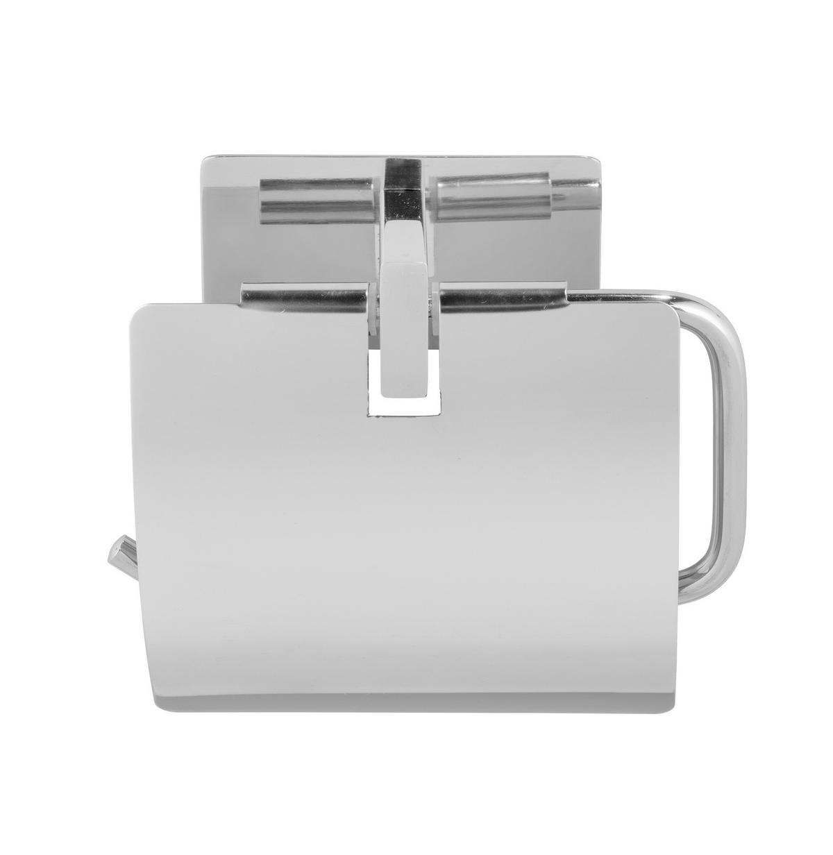 TOILETTENPAPIERHALTER mit Deckel Genova 6,2/14/11,4 cm - Silberfarben, Metall (14/11.4/6.2cm) - Wenko