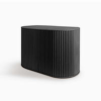 BEISTELLTISCH Duna Set mit 2 Hockern - Schwarz, Holz (70/45/32.8cm) - Woodendot