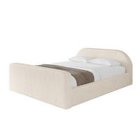 POLSTERBETT mit Bettkasten, Fußteil und Lattenrost, Boxbett ohne Matratze - TIVON-Z-V1 120x200 Beige - Creme, Holzwerkstoff/Textil (120/200cm) - ALTDECOR
