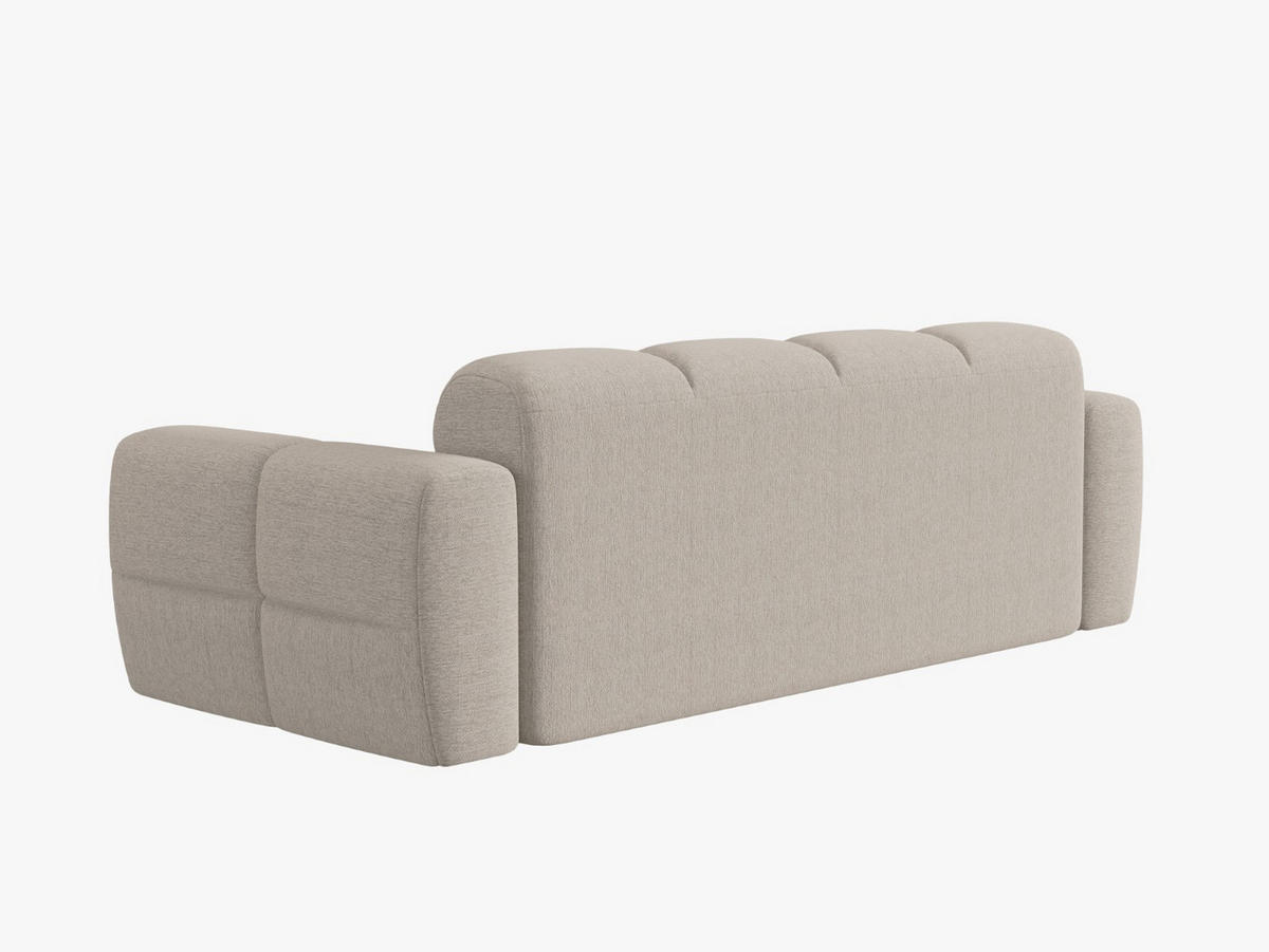 SOFA Lisa aus strukturiertem Stoff sand 3 Sitzplätze - Sandfarben, Textil (101/77/216cm) - Micadoni
