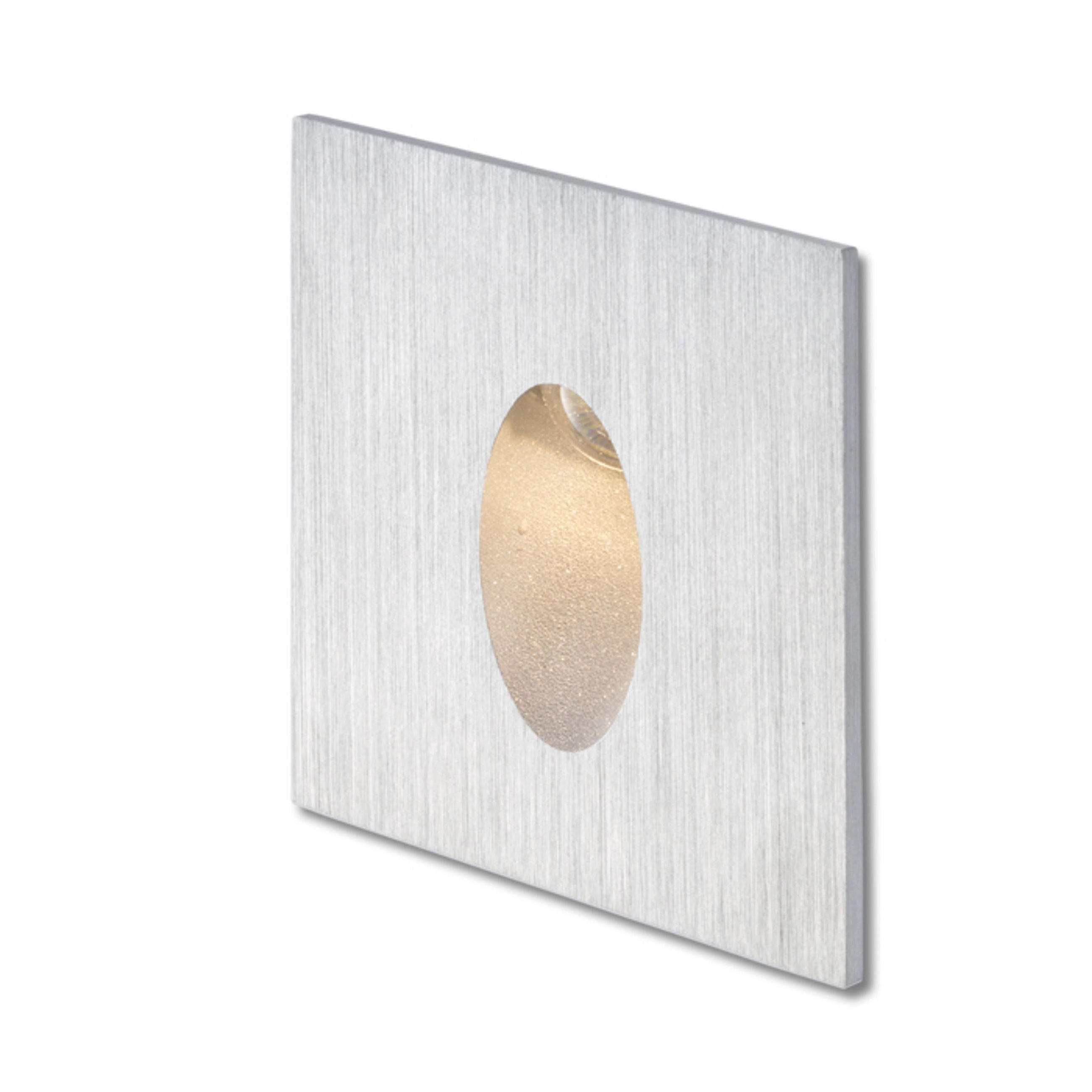 AUSSENLEUCHTE ELICA SQ gebürstetes Aluminium 3 W IP54 - Silberfarben, Metall (15/15/30cm) - Rendl