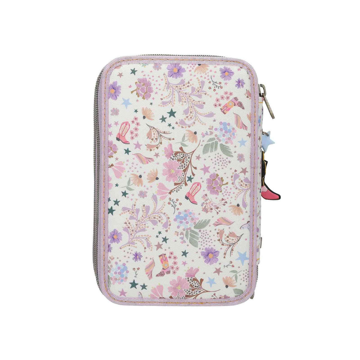 3-FACH FEDERTASCHE COWGIRL TOPModel creme 7,5 x 13 x 20 cm - Creme, Kunststoff (13/20/7.5cm) - Depesche Germany