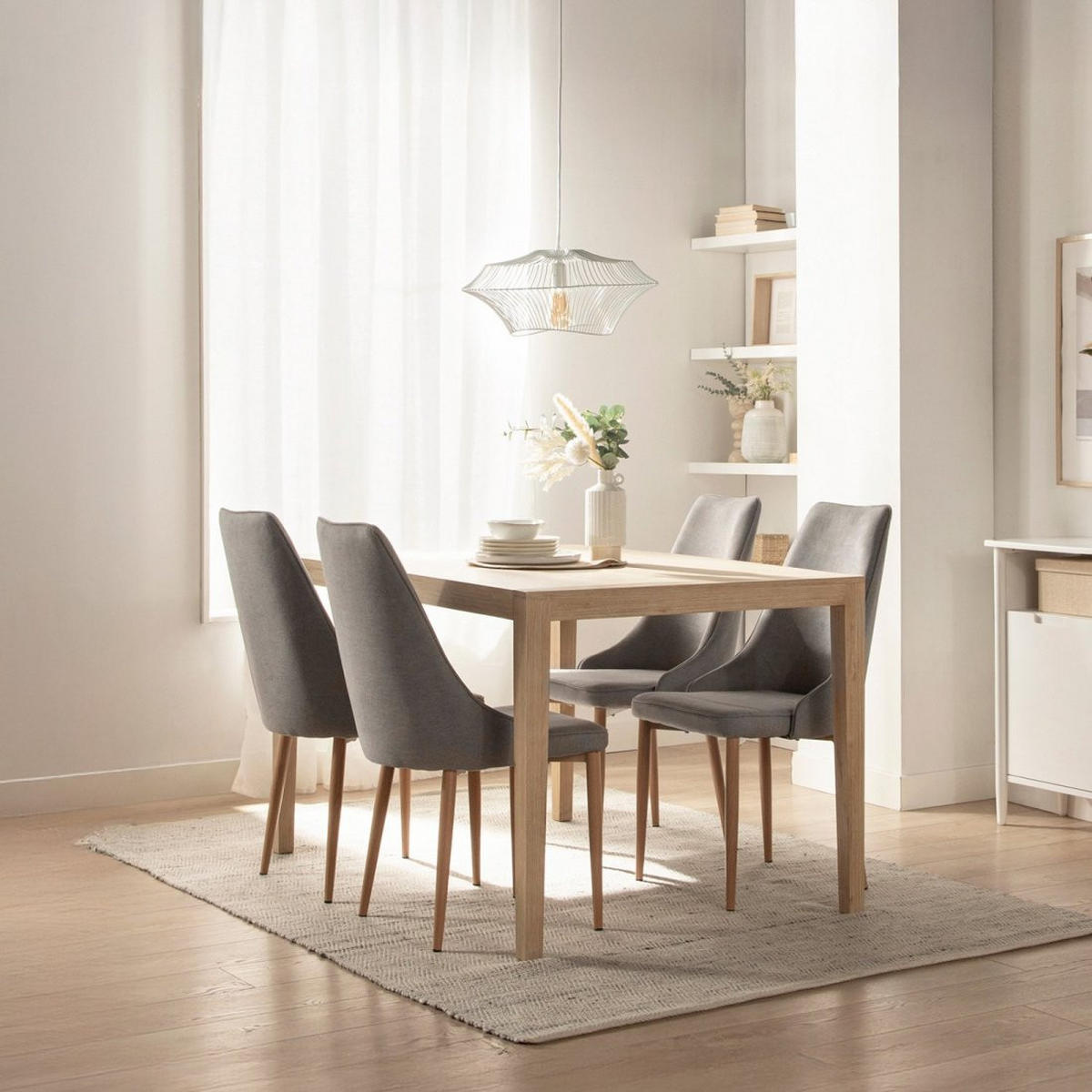 ESSZIMMERSTUHL Agnes Grau 45 cm x 95 cm 4er-Set - Grau, Textil (45/95/65cm) - Klast Home