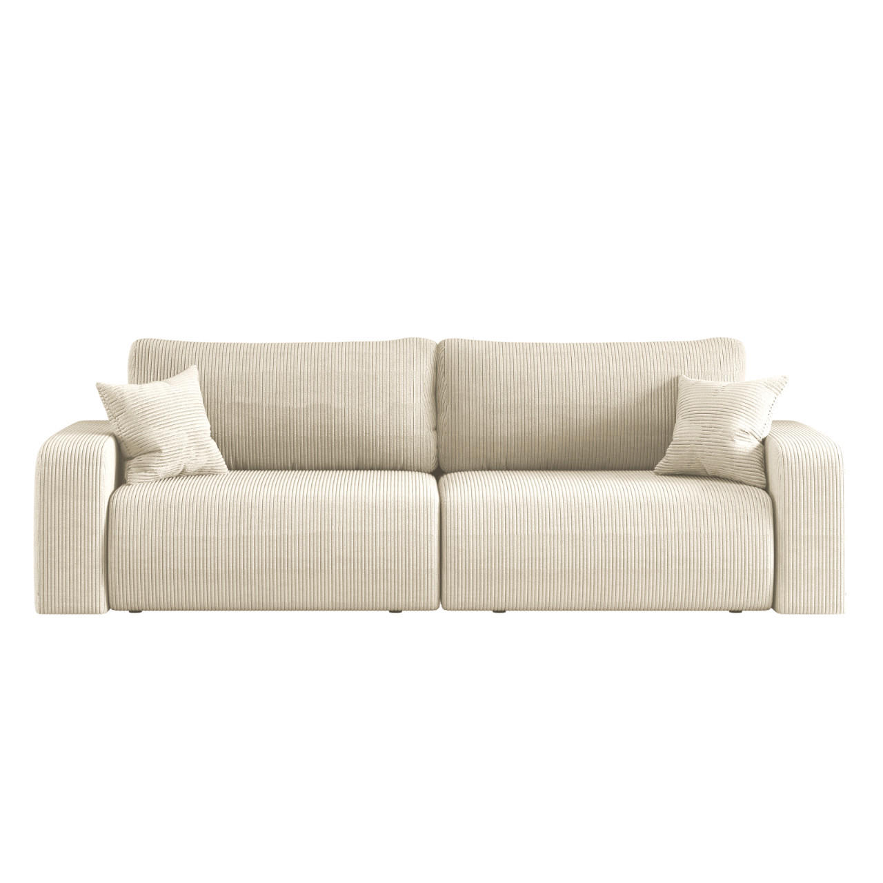 SCHLAFSOFA MILANO und Bettkasten Stoff Poso Ecru - Ecru, Holz (246/83/98cm) - Kaiser Möbel