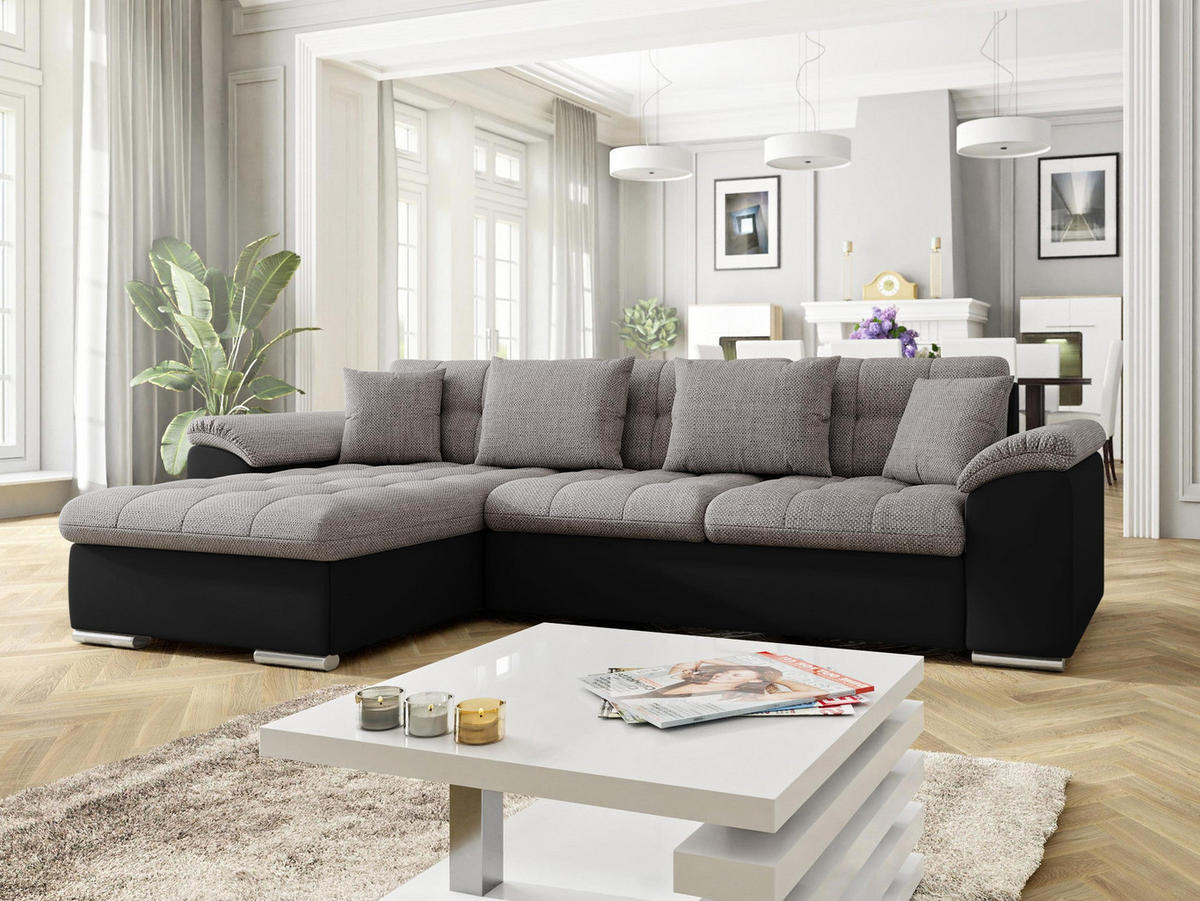 ECKSOFA Diana, Seite: Links - Grau, Holz/Textil (280/160cm) - MIRJAN24