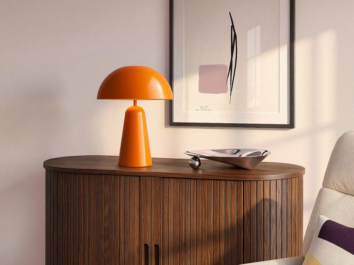 TISCHLAMPE - 39 x 39 - metall - orange Larkin - Orange, Metall (39/39/52cm) - Vente-Unique