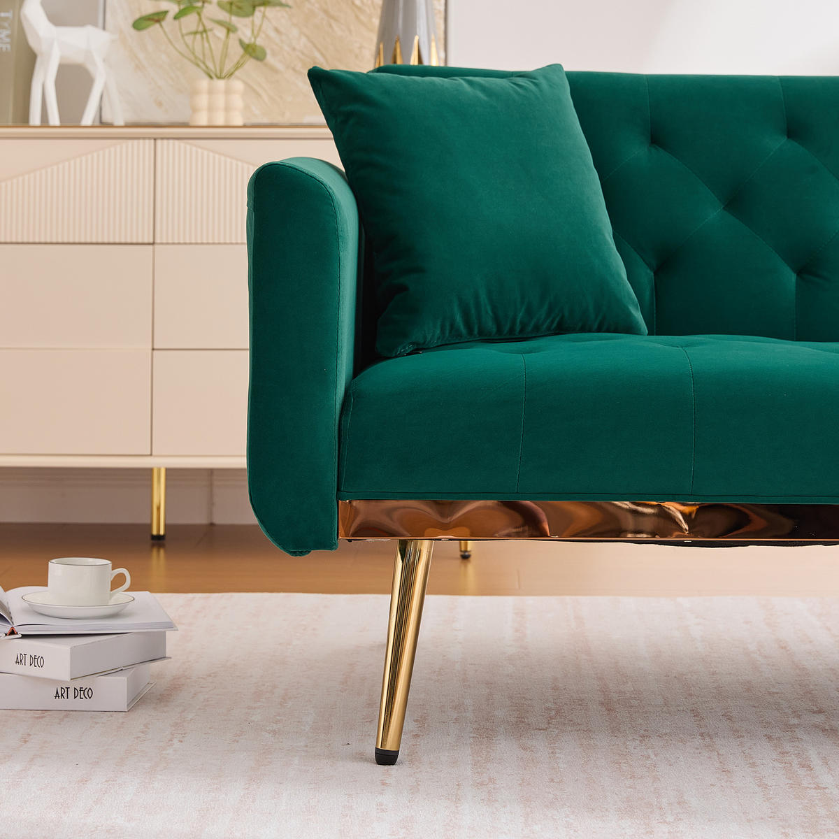 SOFA 2-Sitzer 165/72,5/75 cm Smaragd - Smaragdgrün, Textil (72.5/75/165cm)