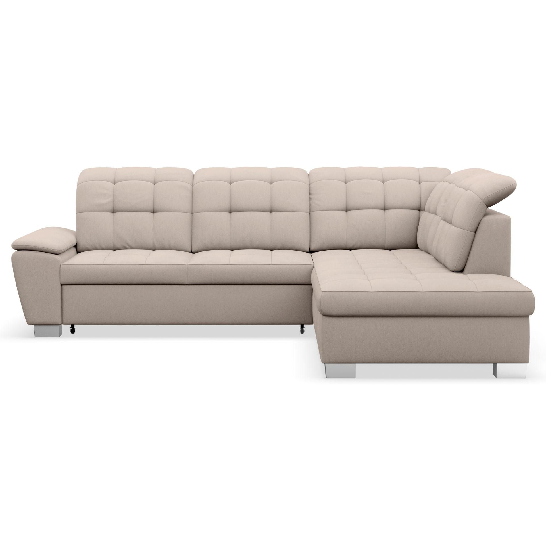 ECKSOFA Jamaal Beige rechtsseitig - Beige/Schwarz, Textil (258/212cm) - Selsey