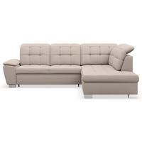 ECKSOFA Jamaal Beige rechtsseitig - Beige/Schwarz, Textil (258/212cm) - Selsey