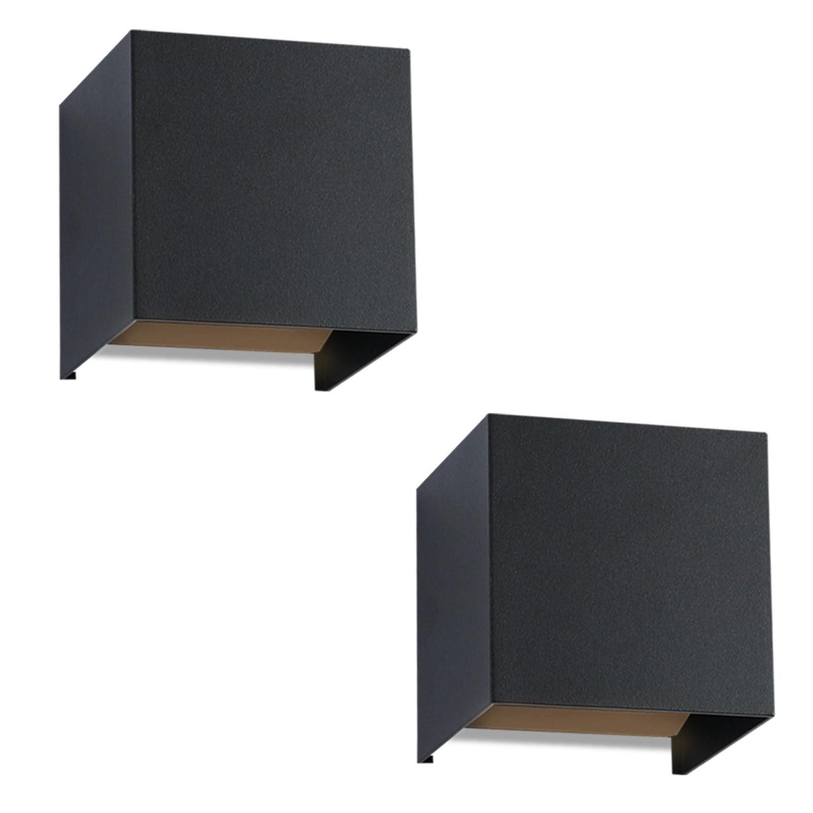 ZMH Led-Wandleuchte Schwarz 10x10x10 cm