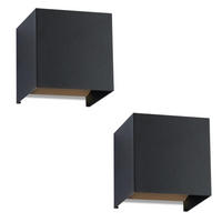 LED-WANDLEUCHTE Sparkle 10/10/10 cm - Schwarz, Metall (10/10/10cm) - ZMH