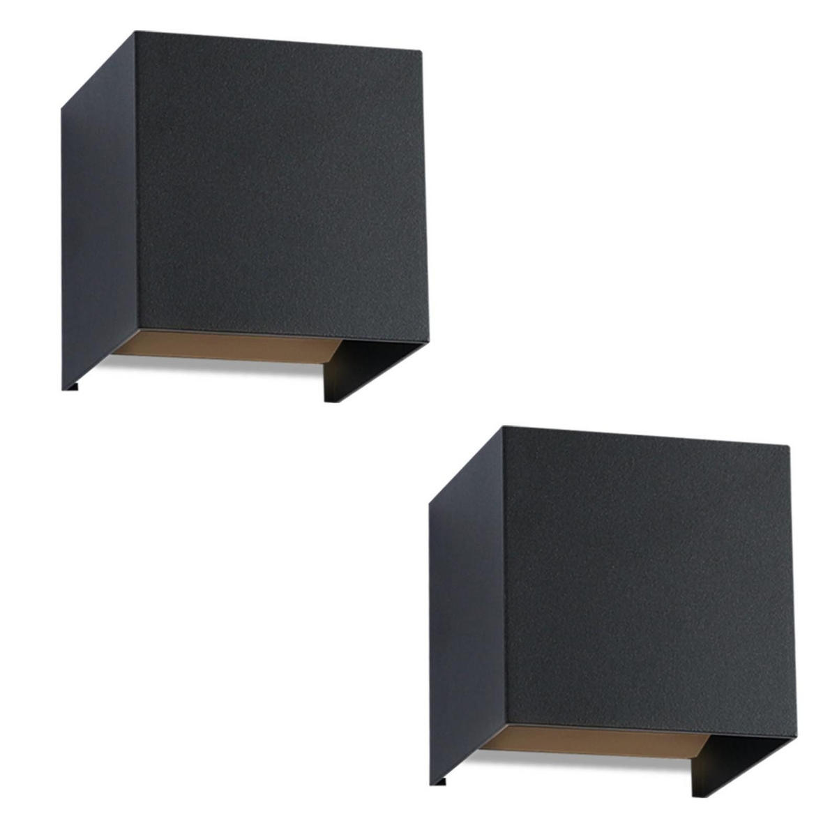 LED-WANDLEUCHTE Sparkle 10/10/10 cm - Schwarz, Metall (10/10/10cm) - ZMH