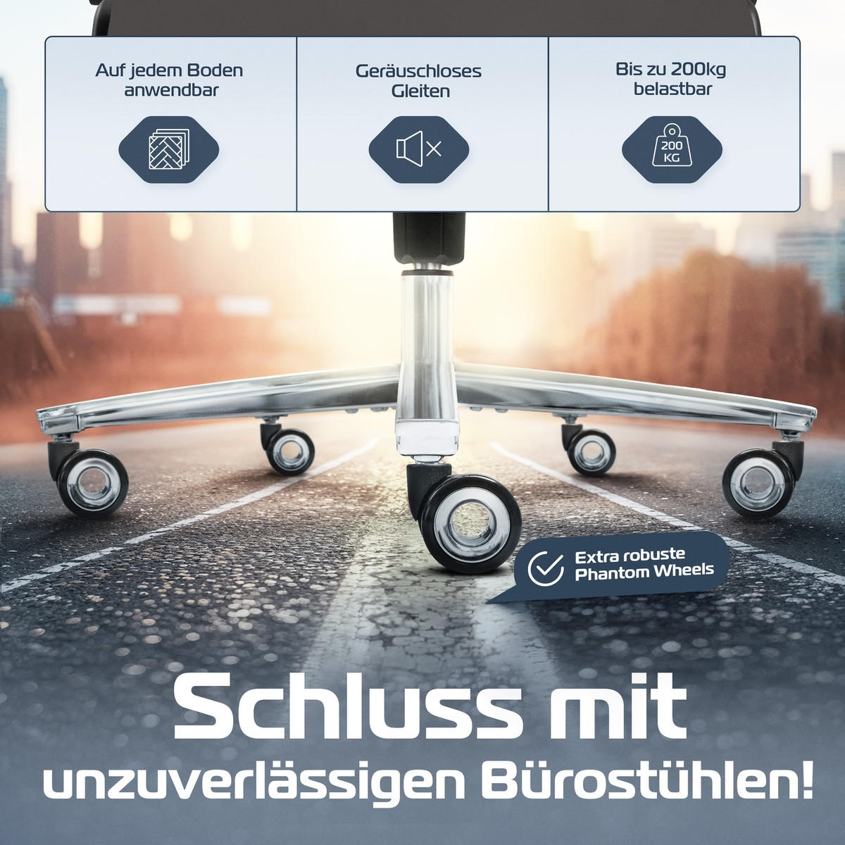 BÜROSTUHL PowerSeat Anthrazit - Anthrazit/Silberfarben, Kunststoff/Textil (74/135/74cm) - Clouvou