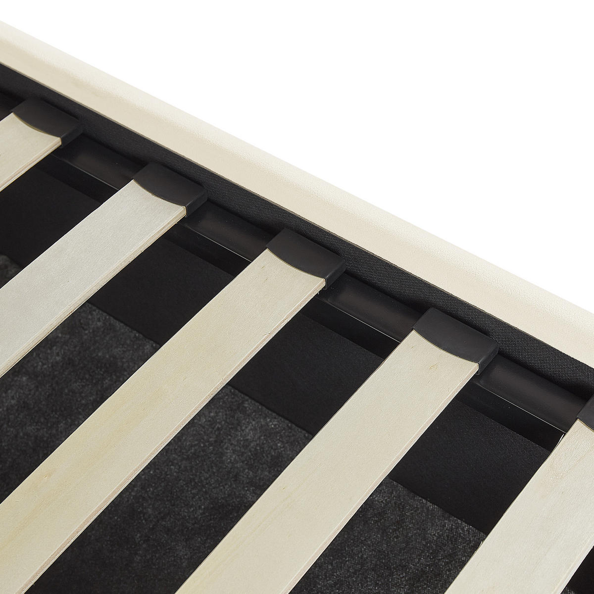 POSTEL s roštem 140/200 cm Sametová látka Krémově bílá Vincennes - krémová, textil (140/200cm) - Beliani
