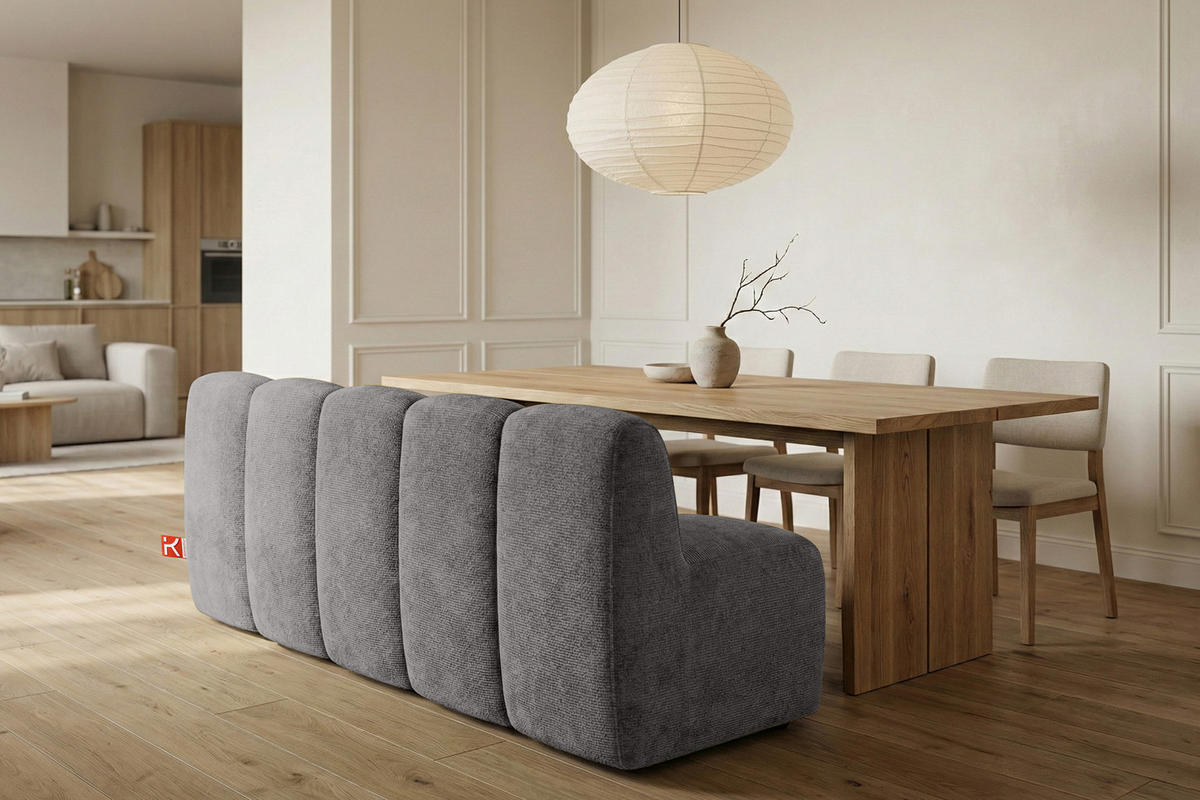 ESSZIMMERBANK BRESCO, Dunkelgrau - Dunkelgrau, Holz/Holzwerkstoff (203/80/72cm) - KONSIMO®