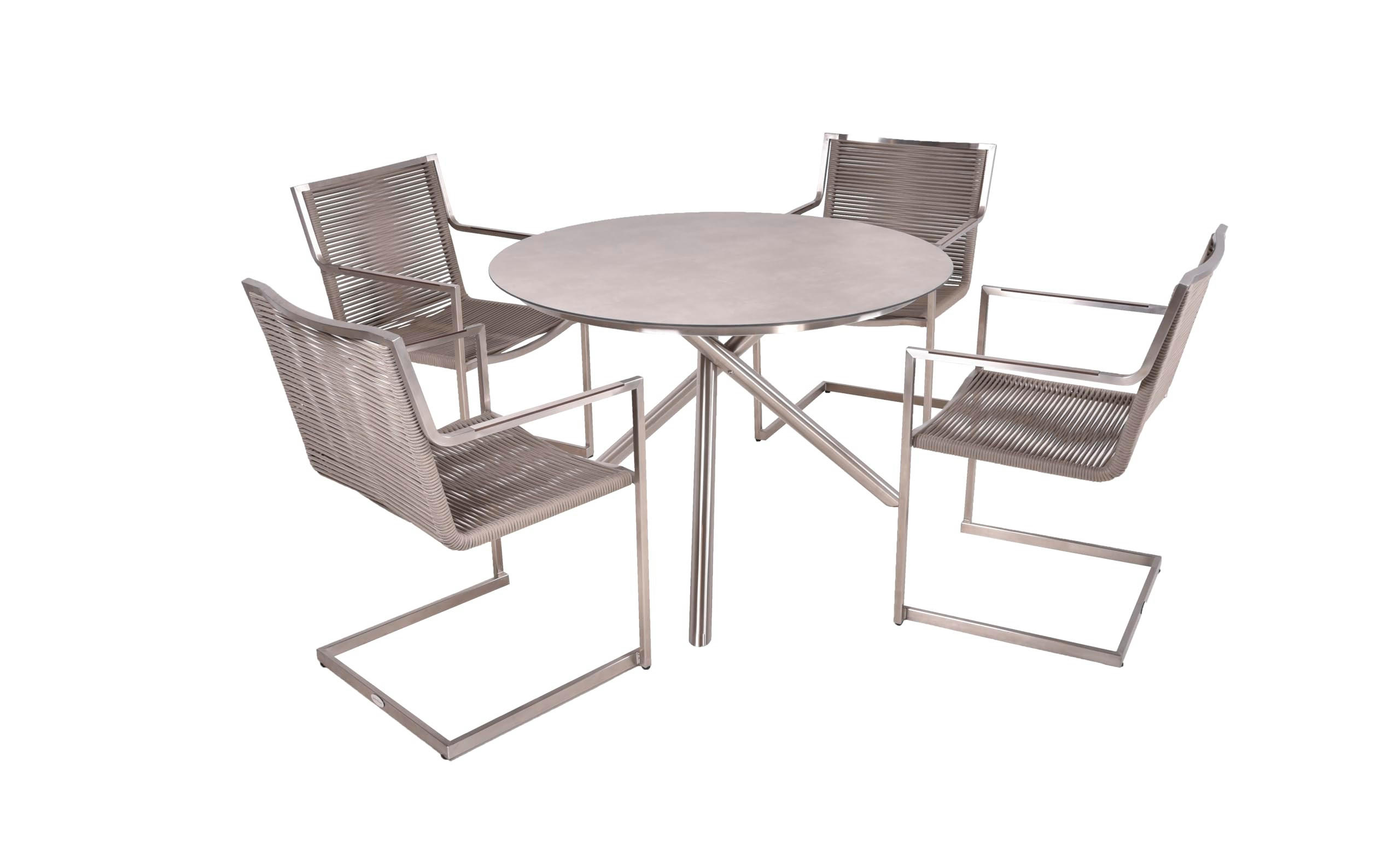 GARTEN-SITZGRUPPE Hakon 5-teilig Gartenmöbel-Set - Braun, Kunststoff - DELUKE