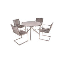 GARTEN-SITZGRUPPE Hakon 5-teilig Gartenmöbel-Set - Braun, Kunststoff - DELUKE