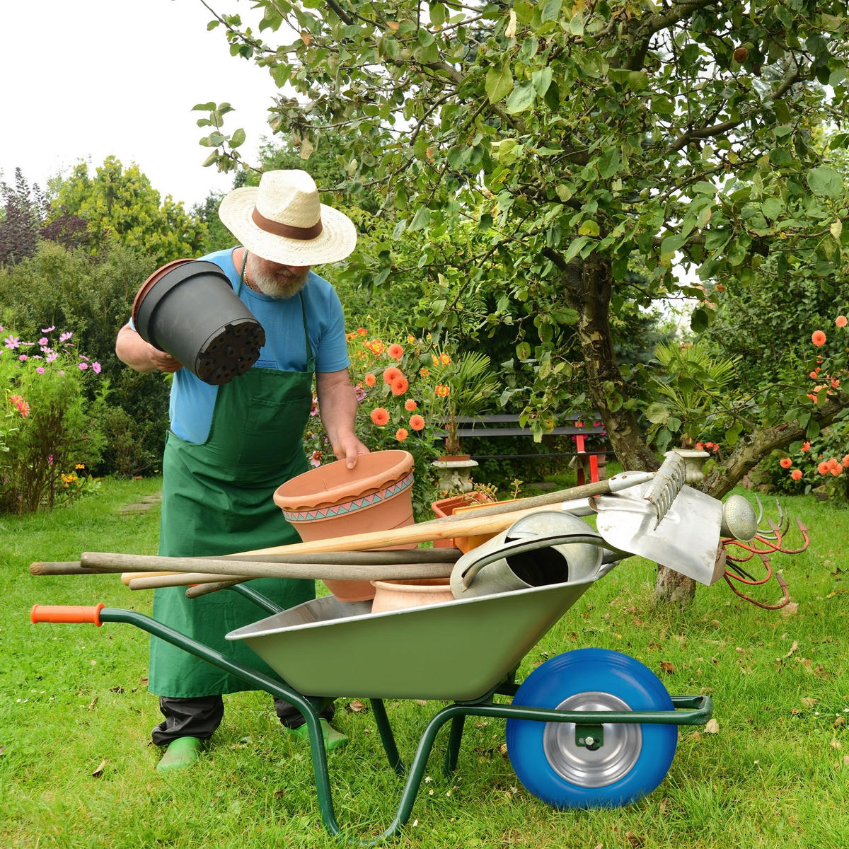 SCHUBKARRENRAD - Blau, Metall (9.5/39/39cm) - ECD-Germany