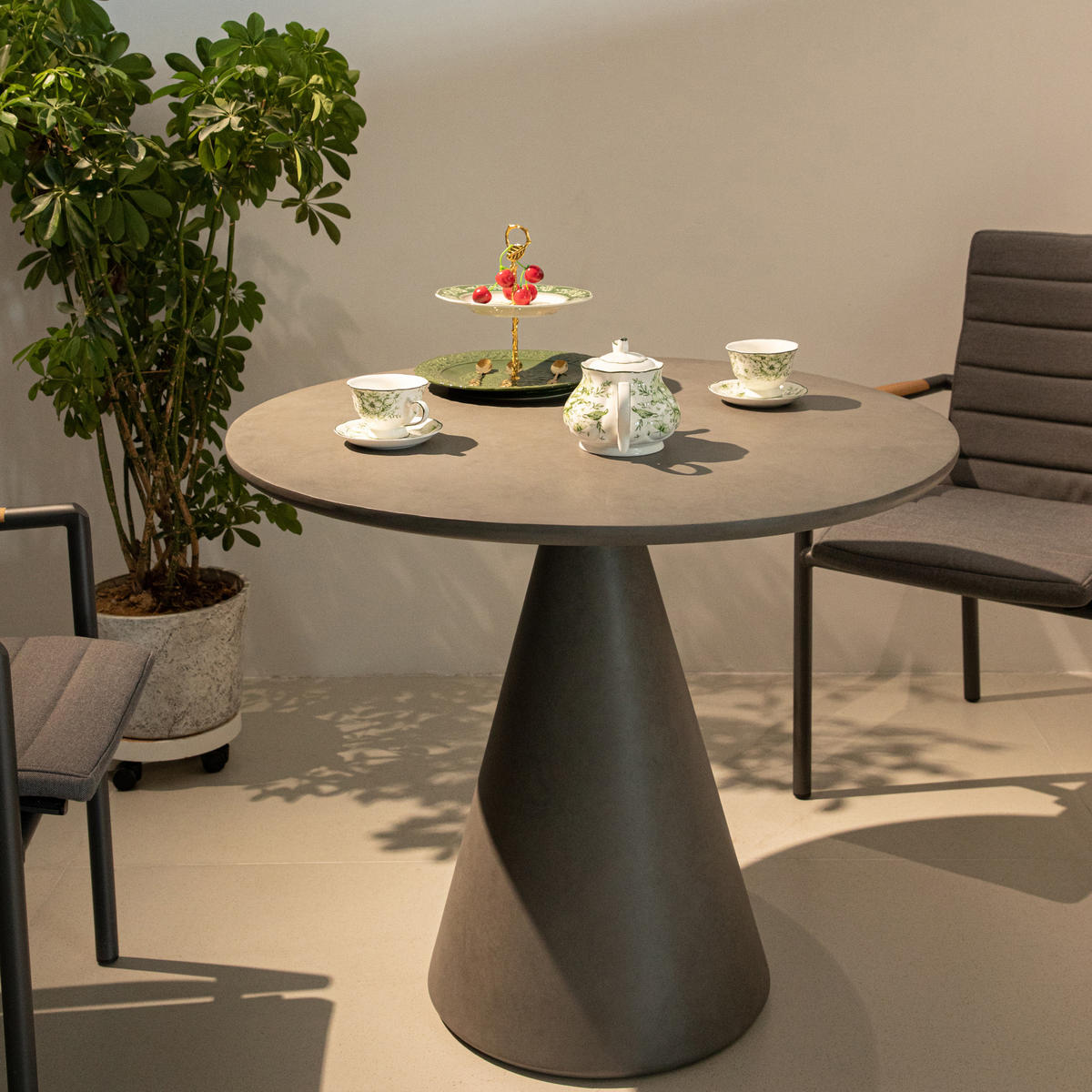 ESSTISCH RIO Mittel aus Beton 91.4x91.4x75 - Grau, Naturmaterialien (91.4/91.4/75cm) - Elementi