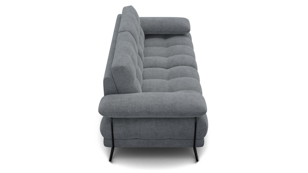 SOFA BUBBARA 2,5-Sitzer, dunkelgrau - Dunkelgrau/Schwarz, Holz/Textil (215/87/96cm) - Courtois Laville