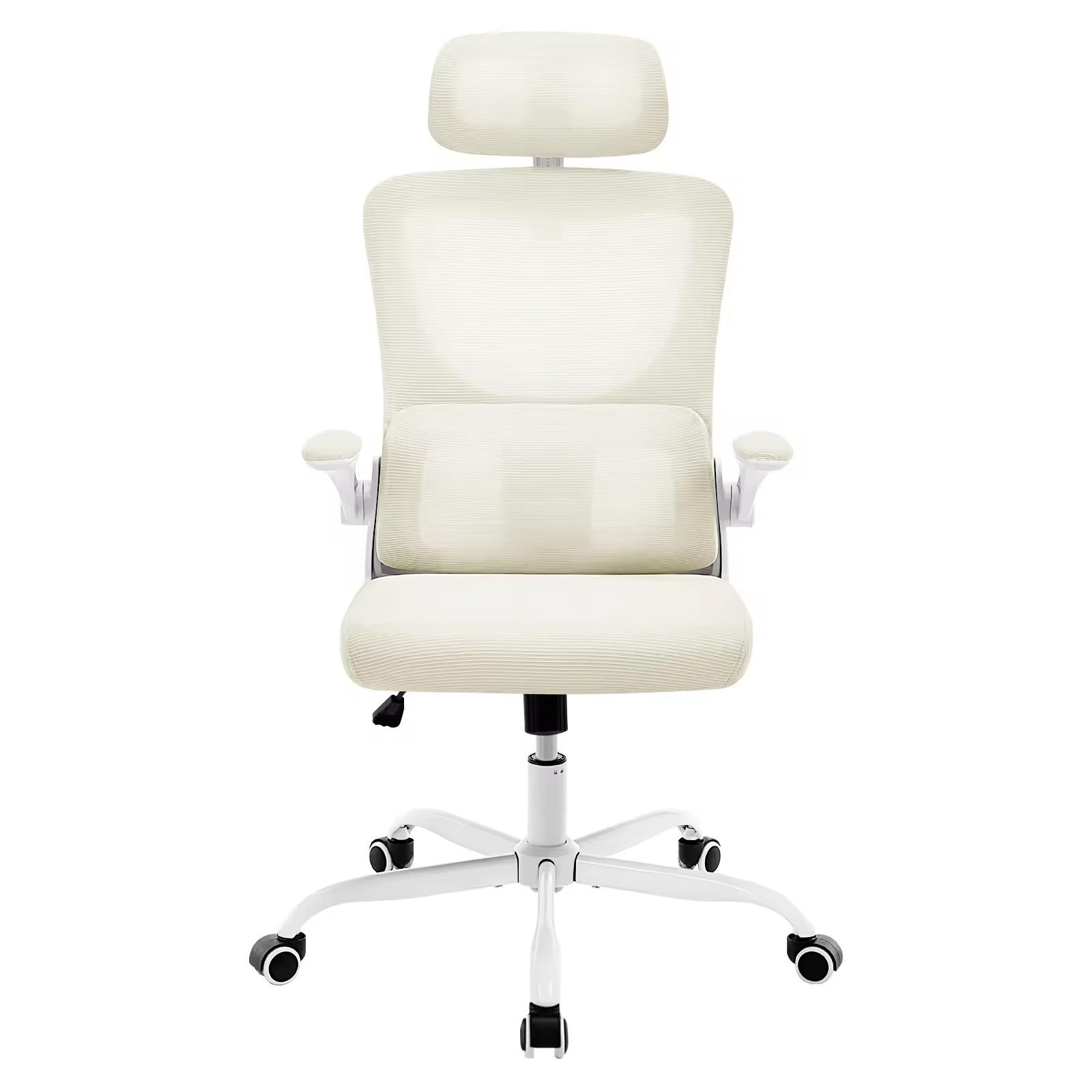 DREHSTUHL DE-40885 mit hoher Netzrückenlehne und Schaukelfunktion Beige - Beige, Metall (67.5/123.5/62cm) - ComfortXL