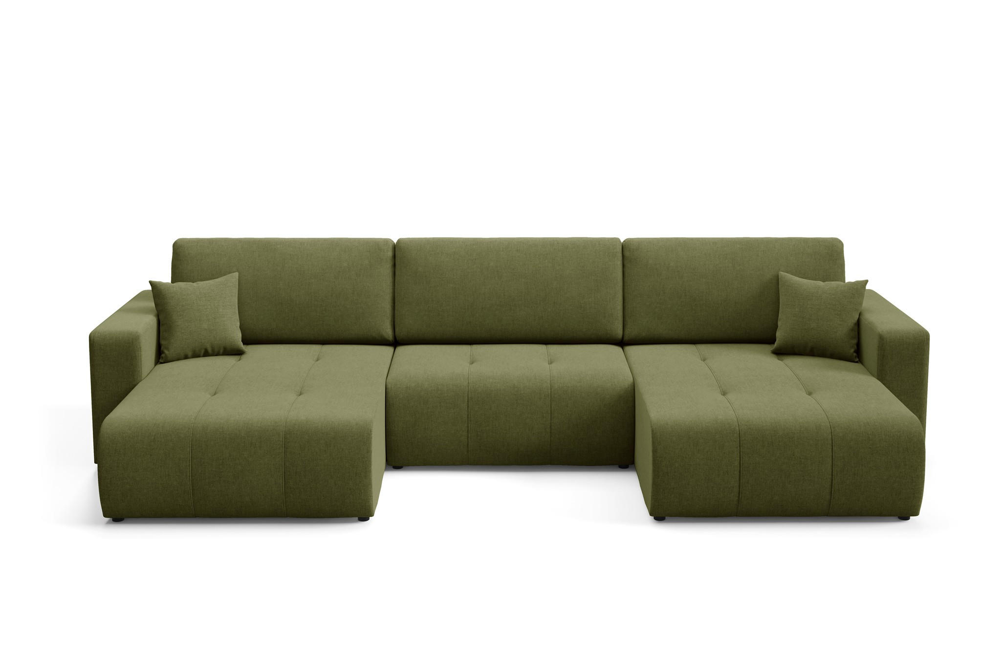 WOHNLANDSCHAFT Augusto - Grün, Holzwerkstoff/Textil (344/82/149cm) - Fun Möbel