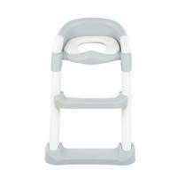 TOILETTENTRAINER Lea hellgrau Leiter, Toilettensitz, Griffe, Stufen verstellbar, höhenverstellbar - Grau, Kunststoff (30/35cm) - Kikka boo
