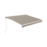MONOBLOCK-MARKISE VECCHIO Weißes Gestell - leinwand Taupe 3x2,5m - Premium-Leinwand 320g/m² - Taupe, Metall (304/218/250cm) - Cazeboo